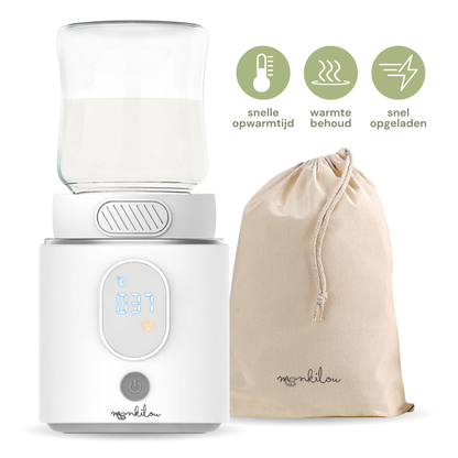 Draagbare flessenwarmer van Monkilou inclusief transporttasje